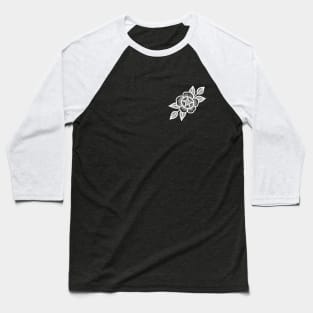 Traditional Rose White Baseball T-Shirt